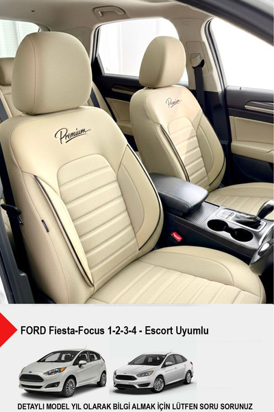 GM-DESIGN Premium Series Luxury Linen Car Seat Cover (Ford Focus-Fiesta Compa...
