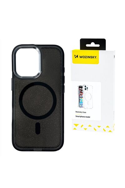 WOZINSKY Carcasă MagSafe cu sclipici pentru Samsung Galaxy S25 Ultra - Neagră