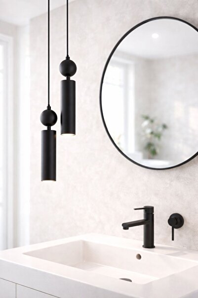 VENON Noir 2.Li Sarkıt Siyah Toplu⭐Dekoratif Metal Tavan Sarkıt Modern Avize ...