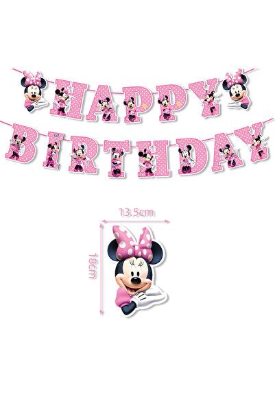 Choice15 1set HBD Banner Minnie Mouse Birthday Party Decoration Girls Disposa...