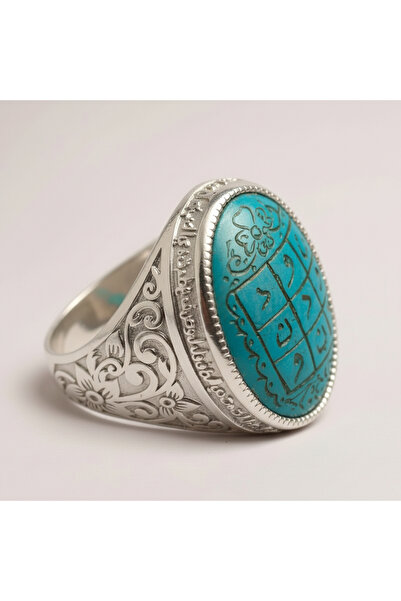 Abdulfettah Kişiye Özel Tılsım-ı Nur Vefkli Gümüş Yüzük - Manevi Işık ve Muha...