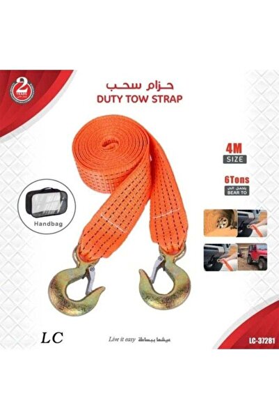 LC حزام سحب شديد التحمل مزود بخطافات، طوله 4 أمتار، وسعة 6 أطنان، للسيارات وا...