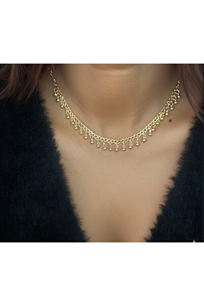 Byoz store Gold Color Elegant Row Ball Detailed Choker Necklace - New Season ...