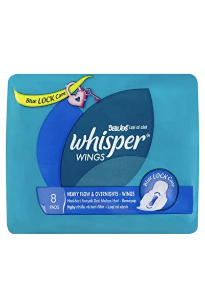 Whisper Heavy Flow And Overnight Sanitary Pads With Wings And Blue Lock Core-...