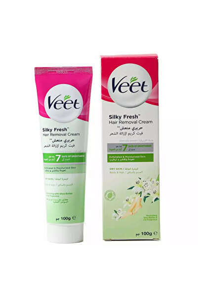 Veet كريم إزالة الشعر سيلكي فريش بزبدة الشيا ورائحة الزنبق - 100 غرام