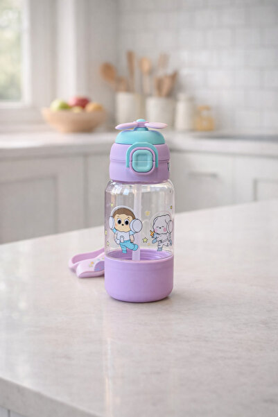 Kitchen Way Figured Polycarbonate Water Bottle 650 ml Bpa Free Lightweight Du...