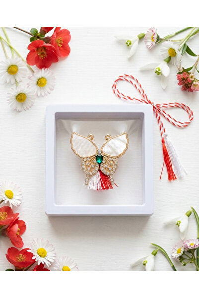 OEM Martisor brooch 5 cm, elegant butterfly, in a 9x9 cm box with window, Mar...