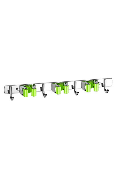 Choice6 Green 3 Wall Mount Mop Organizer Holder Broom Hook Stainless Steel St...