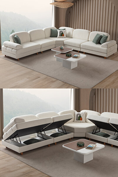 Eymense Aries Modüler Köşe Koltuk Takımı L Beyaz