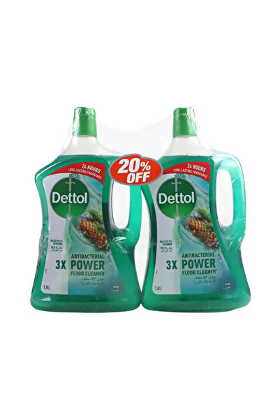 Dettol منظف أرضيات قوي مضاد للبكتيريا برائحة الصنوبر - 2 × 1.8 لتر