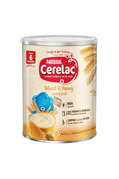 Nestle سيريلاك حبوب القمح والعسل للأطفال الرضع مع الحليب، مناسبة للأطفال من ع...