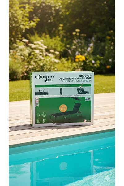 OEM ​Șezlong de Grădină și Piscină cu Parasolar Reglabil