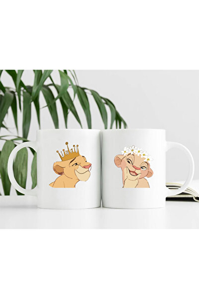 MODA February 14 Valentine's Day Printed 2-Piece Couple Gift Porcelain Mug Cup