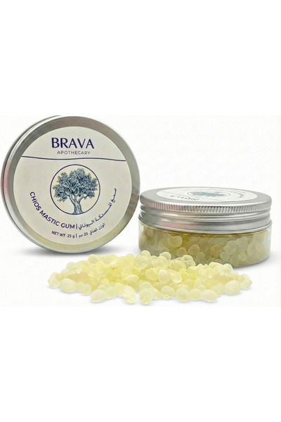 BRAVA APOTHECARY برافا، صمغ مستكة يوناني من خيوس (صمغ المستكة) 25 غرام - تشكي...