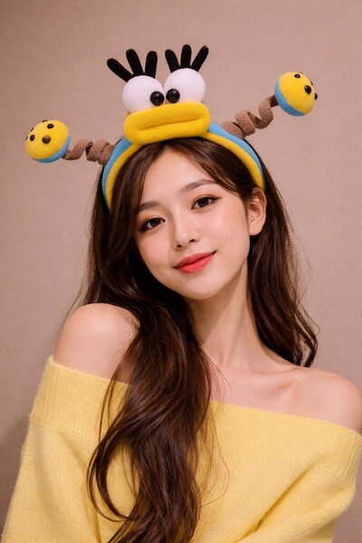 TAKIŞTIR Mavi Ve Sarı Renk Eğlenceli Peluş Taç