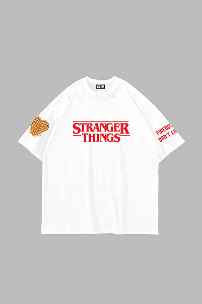 Sekizbiraltı Friends Don'T Lie Printed Oversized Unisex White Tshirt