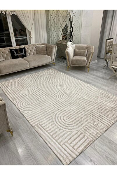 ALLGELSİN Lastikli Halı Örtüsü Halı Kapağı Yıkanabilir Halı Kılıfı Modern Çiz...