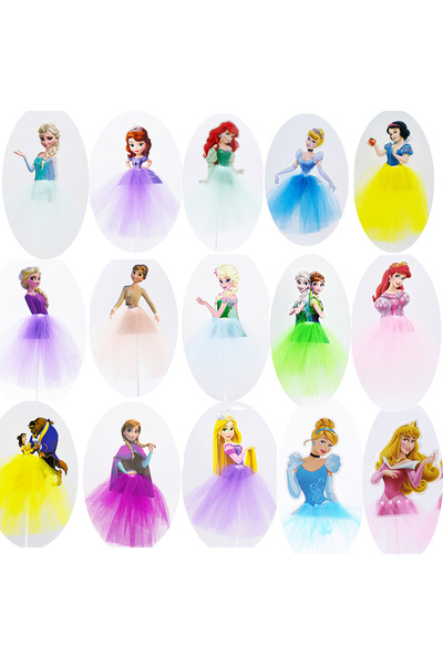 Choice39 ١٠ قطع بتصاميم متنوعة عشوائية، ٥/١٠ قطع من زينة كعكة أميرات ديزني، ز...