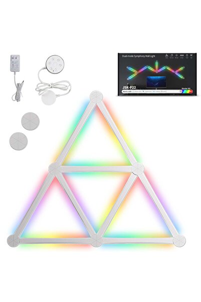 EqiEch خطوط إضاءة جدارية ذكية بتقنية LED تعمل بتقنية الواي فاي، شريط إضاءة خل...