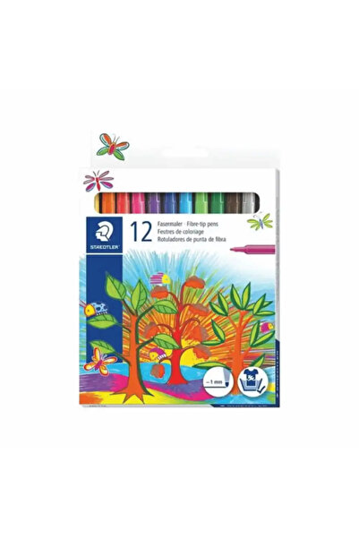 Staedtler قلم تلوين برأس من الألياف مع حبر قابل للغسل - 12 قطعة