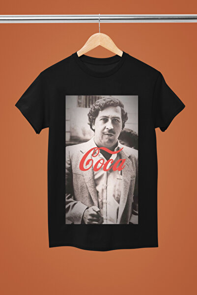 MAGORS تي شيرت قطني مطبوع بأكمام قصيرة وقصة عادية من بابلو إسكوبار