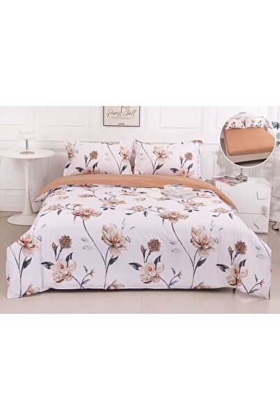 Casa de Vis Double Bedding Set, Satin Cotton, 180 x 200 cm, 4 Pieces, Multico...