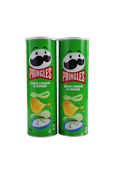 Pringles Potato Chips Sour Cream and Onion Flavor, Pack of 2pcs, 165gms