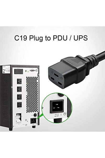 PrimeX Plus PrimeX PX-SRV15 2 Metre 3x1.5mm C19 UPS/Server Power Kablo, 3X1.5mm Server Güç Kablosu, 2 Metre C19