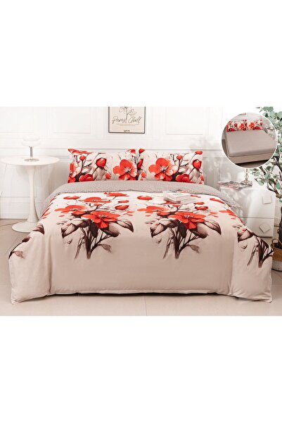 Casa de Vis Double Bedding Set, Satin Cotton, 180 x 200 cm, 4 Pieces, Multico...