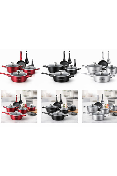 Royalty Line 15-piece cookware set, marble coating