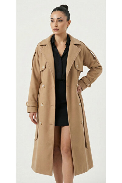 Miyalon Women's Unlined Long Trench Coat-Coat