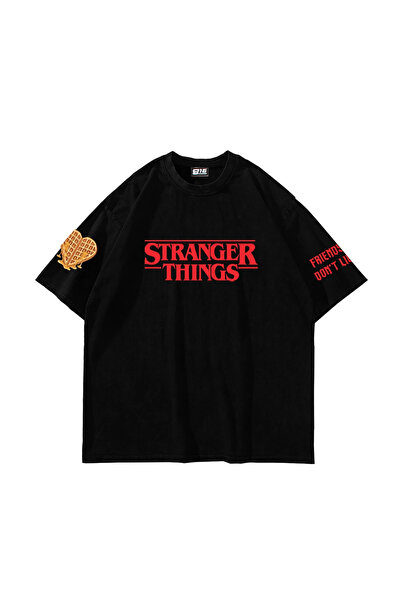Sekizbiraltı Prieteni nu mint cu imprimeu supradimensionat Unisex Negru tricou