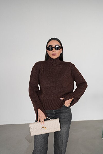 Özge Özgenç سترة نصف ياقة صياد السمك شق