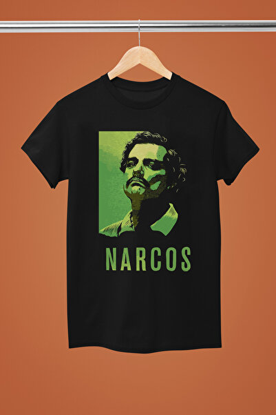 MAGORS تي شيرت قطني مطبوع بأكمام قصيرة وقصة عادية من بابلو إسكوبار