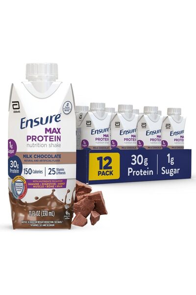 Ensure مشروب ماكس بروتين | شوكولاتة بالحليب | جاهز للشرب | 30 غ بروتين لصحة ا...