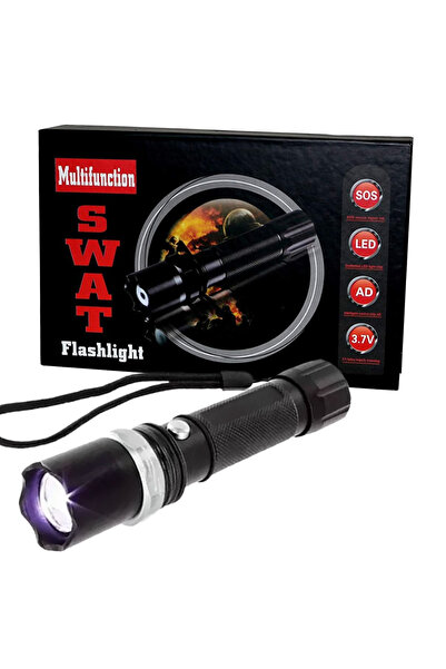 Swat Professional Flashlight 18000 Lumens - Multifunctional with SOS and Rech...