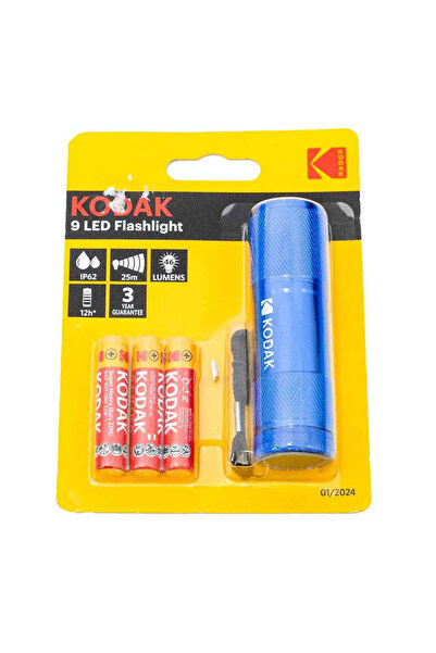 Kodak 9 مصابيح LED مع 3 بطاريات - أحمر