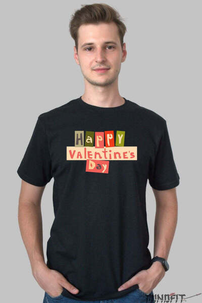 GILDAN Tricou Valentine S Day Happy Valentine S Day Stil Colaj Barbat