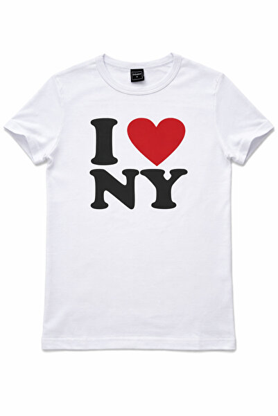 The Coast I Love NY %100 Pamuk Baby Tee Kadın Tişört