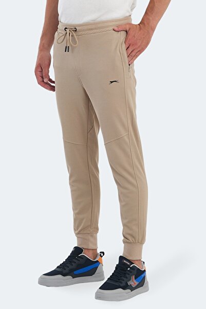 Slazenger بنطال رياضي رجالي مريح بسحاب باللون الرمادي الحجري