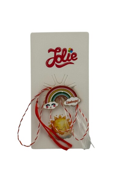Flippy Martisor Children Jolie Metal Cardboard Brooch Multicolored Message Ra...