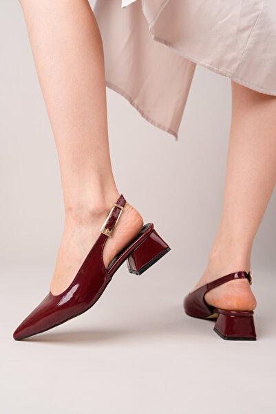 moda suer Tokat Detailed Short Women's Heeled Shoes