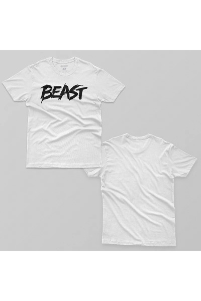 Crazy Beast Stencil Funny Motivational Workout Gym Men's T-Shirt