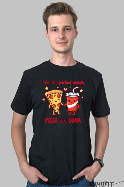 GILDAN Tricou Valentine S Day Cuplu Pizza Si Sucul Meu Preferat Barbat