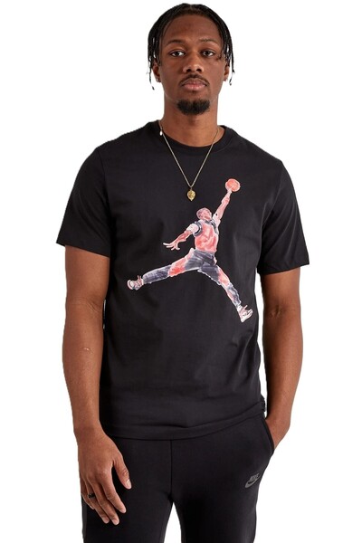 Nike Jordan Brand Jumpman Watercolor Graphic Tshirt Black Jordan Embroidered ...