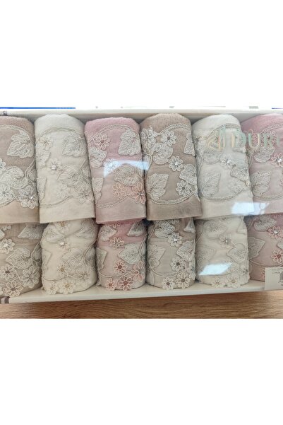Durul ANALI+KIZLI KADİFE ORKİDE 12Lİ HAVLU SETİ