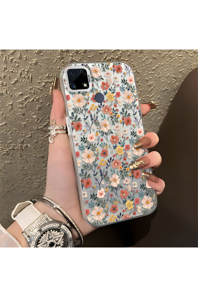 Hontinga غطاء حماية من السيليكون النحيف المقاوم للصدمات بنمط غصن الزهرة متواف...