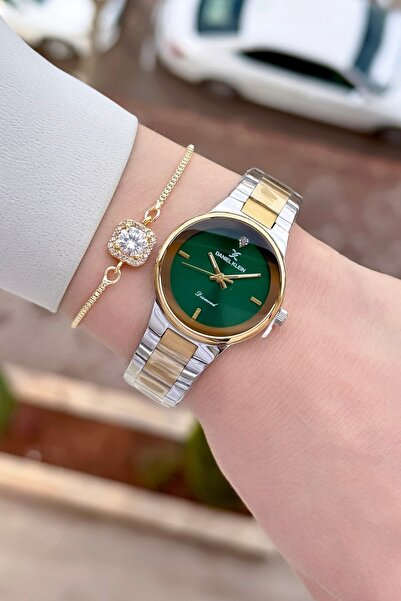 Daniel Klein Dial Green Cord Gold Metallic Color 30 mm 2 Year Warranty Women'...
