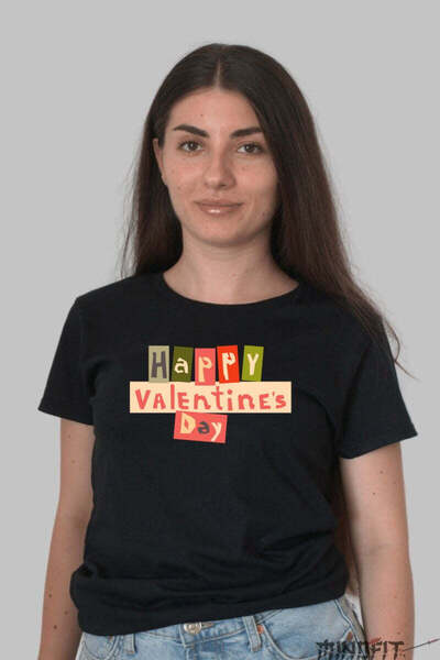 GILDAN Tricou Valentine S Day Happy Valentine S Day Stil Colaj Dama