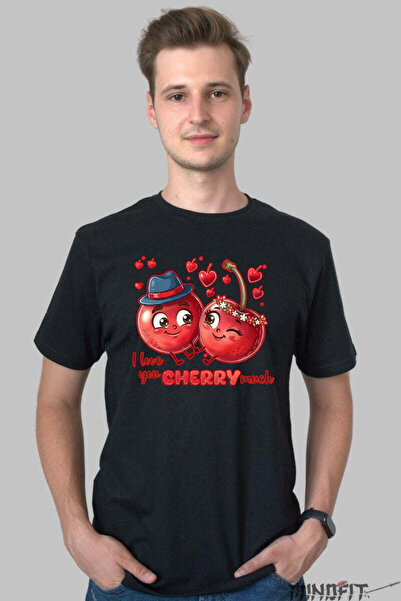 GILDAN Tricou Valentine S Day Cuplu I Love You Cherry Much Barbat